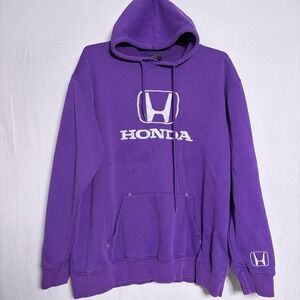 Honda Hoodie Mens X Large Purple Fleece Pullover Sweatshirt Logo Car Racing